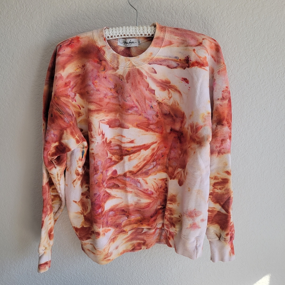 Anna Joyce Ice Dye Sweatshirt Red Orange Unisex Medium